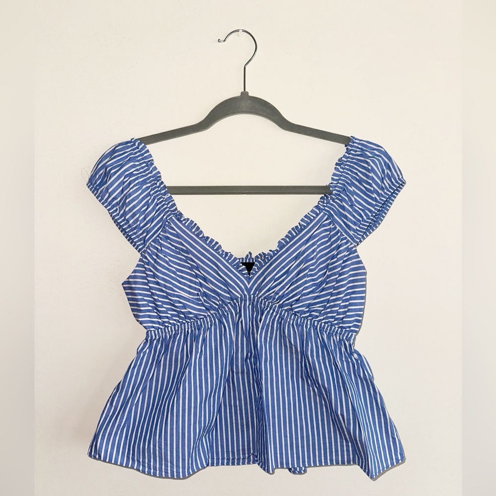 Dillards: IN San Francisco - Blue and White Striped Blouse